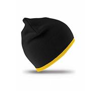 Result Gorro Reversible Unisex Rc046, Unisex Adulto, Rc046, Negro y Amarillo, Talla única