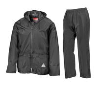 Result Heavyweight Waterproof Jacket & Trouser Set Impermeable, Negro (Black), Large para Hombre