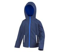 Result R224j KT Core TX Performance-Chaqueta Softshell con Capucha, Infantil, Azul Marino/Royal, Large/Size 9/10