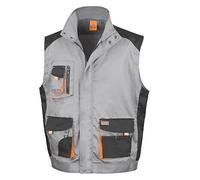Result R317x Chaleco Protector de Trabajo Ligero, Unisex, Gris, Negro y Naranja, M
