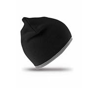 Result Rc046 Gorro Reversible, Capblack/Grey, Talla única Unisex Adulto