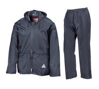 Result Traje de lluvia para hombre compuesto por chubasquero y pantalón de lluvia, impermeable, talla L, azul marino, azul marino, L