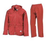 Result Traje de lluvia para hombre compuesto por chubasquero y pantalón impermeable, XL, color rojo, rojo, XL