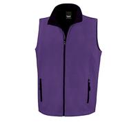 Resultado R232 m imprimible Chaleco Softshell para Hombre, Unisex, Color Morado y Negro, tamaño XL