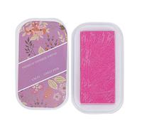 Resultados rápidos, fáciles de usar, almohadilla de tinta de uso de larga duración con rosa flash y ecológica, blanco-luna, amarillo flash para varias superficies, papel, cartón, (UM-2 purpurina