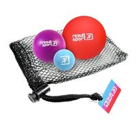 ResultSport Pelota de masaje lacrosse para puntos gatillo, juego de 3 tamaños, fascitis plantar, reflexología del estrés, bola miofásica y fisioterapia