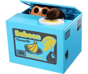 Resulzon Hucha para niños, hucha robada, hucha electrónica con aviso de voz inteligente, gran regalo de Navidad/cumpleaños para niños (mono azul)