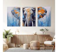 Resumen Animales Cuadro Sobre Lienzo Pintura Al Óleo Elefante Grafiti, Impresión en Lienzo Cuadros Decoracion Cocina (Sin Marco), Carteles Artísticos Grandes para Dormitorio Salón Entrada 40x60cmx3