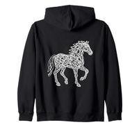 Resumen Caballo de una línea I Dibujo a Mano boceto Sudadera con Capucha