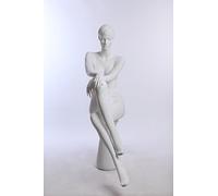 Resumen color de la piel en blanco mate sentado, EH-16-6 maniquí femenino recién modelado cara peinado elegante moderno (sentado, EH-16-6)