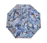 Resumen De Arte Piedra De Mármol Paraguas Plegable Automático Paraguas de Viaje Mujer Niño Niña Protección UV Resistencia Viento Impermeable