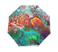 Resumen De Arte Piedra De Mármol Paraguas Plegable Automático Paraguas de Viaje Mujer Niño Niña Protección UV Resistencia Viento Impermeable