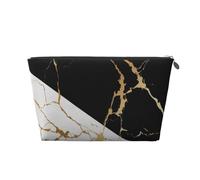 Resumen De Mármol Dorado De Lujo En Blanco Y Negro, Bolsa de artículos de tocador Bolsa de Maquillaje Bolsa de cosméticos Bolsa de artículos de tocador de Viaje portátil