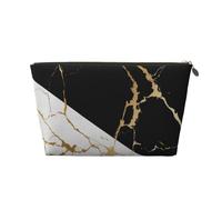 Resumen De Mármol Dorado De Lujo En Blanco Y Negro, Bolsa de Maquillaje Bolsa de cosméticos Bolsa de artículos de tocador de Viaje portátil Bolsa de artículos de tocador
