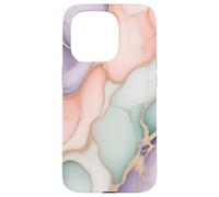 Resumen de mármol melocotón menta Carcasa para iPhone 15 Pro