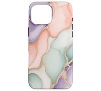 Resumen de mármol melocotón menta Carcasa para iPhone 16 Pro Max