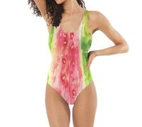 Resumen De SandíA Verde Traje de Baño de una Pieza Monokini Ropa de Playa para Mujeres y Niñas