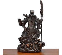 Resumen Dios de la Riqueza Guan yu Estatua de la Estatua Figurado Decoración de la Sala Crafts Ornament Gifts Wushenguangong Resina Tallado, Escultura de Arte Moderno, Sala de Estar Familiar