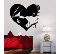 Resumen Pareja Amor Corazón Pared Calcomanía Vinilo Amoroso Pareja Dormitorio Matrimonio Habitación Pared Pegatina Extraíble Arte Decoración Mural 56X61 Cm