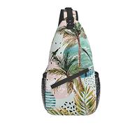 Resumen Verano Palmera Sling Mochila Pecho Bandolera Casual Daypack para Hombres Mujeres