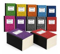 Resurhang 100 Pack Composition Notebooks Bulk A5 Wide Ruled Composition Notebooks 30 Sheet / 60 Pages Marble Cover, Bulk School Supplies, Office Notepad Journals, 8.3 x 5.5 Inches (Multicolor)
