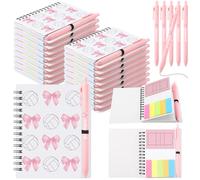 Resurhang 12 Set Pink Volleyball Bow Notebook Gifts Notebook Ballpoint Pens for Coaching Supplies Coach Gifts Team Party Players Sports Lover Party Favor