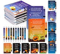 Resurhang 20 cuadernos cristianos de calabaza de Halloween, regalos de las Escrituras cristianas A6 en espiral y bolígrafo de la Biblia, diario de oración de las Escrituras religiosas para regalos de