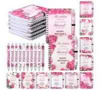 Resurhang 20 cuadernos cristianos en espiral floral A6 para el día de la madre y bolígrafo de la Biblia, escritura religiosa, diario de oración para el día de la madre, regalo religioso para miembros