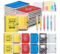 Resurhang 24 Sets Teacher Appreciation Gift Bulk Inspirational Spiral Notebook Journal Ballpoint Pens Thank You Gift from Students for School Office Graduation Women Employee Staff Supplies
