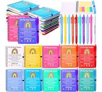 Resurhang 30 Set Teacher Appreciation Thank You Gifts to the Best Teacher Notebooks with Ballpoint Pens Inspirational Spiral Journal Bulk for Teachers Appreciation Office Supplies, 10 Color
