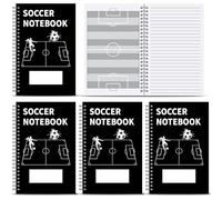 Resurhang 6 cuadernos de entrenador de fútbol, diagramas de campo de 8.5 x 5.5 pulgadas, cuaderno de entrenamiento de fútbol, cuaderno de jugadas de entrenador de fútbol, diseño dual para escribir
