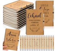 Resurhang 60 cuadernos cristianos en español, regalos cristianos en español, con bolígrafos, regalos cristianos españoles a granel, diarios motivacionales, bolígrafos inspiradores, regalos de
