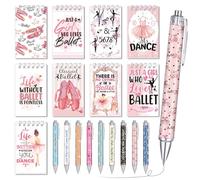 Resurhang 72 Pcs Ballet Dance Gifts Set, 36 Pink Ballet Dance Ballpoint Pen and 36 Ballerina Notebooks Gift for Team Dancers Lover Ballerina Party Favors Office Home Stationery Supplies