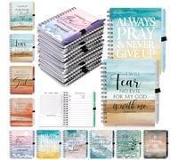Resurhang Diarios de oración cristiana para mujeres, regalos a granel para la iglesia de Pascua, cuadernos en espiral con bolígrafos religiosos, suministros devocionales para estudio bíblico
