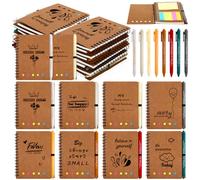 Resurhang - Juego de 24 teacher appreciation Gift Bulk Small Inspirational Spiral Notebooks with Pens Teacher Week Thank You Gifts from Students for Graduation Staff Employee Coworker Supplies