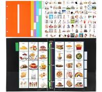 Resurhang Libro de comunicación, 162 tarjetas laminadas de iconos con 5 divisores multicolor, 1 tira de oraciones para autismo, vocabulario, lenguaje, discurso, articulación, suministros de