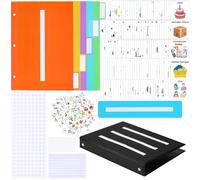 Resurhang Libro de comunicación, 162 tarjetas laminadas de iconos con 5 divisores multicolor, 1 tira de oraciones para autismo, vocabulario, lenguaje, discurso, articulación, suministros de