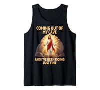 Resurrección de Jesús Saliendo Mi Cueva Divertida Pascua Camiseta sin Mangas