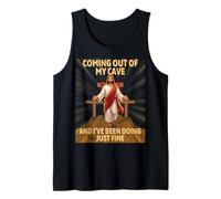 Resurrección de Jesús Saliendo Mi Cueva Divertida Pascua Camiseta sin Mangas