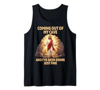 Resurrección de Jesús Saliendo Mi Cueva Divertida Pascua Camiseta sin Mangas