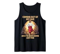 Resurrección de Jesús Saliendo Mi Cueva Divertida Pascua Camiseta sin Mangas