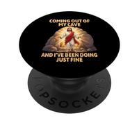 Resurrección de Jesús Saliendo Mi Cueva Divertida Pascua PopSockets PopGrip Adhesivo