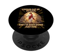 Resurrección de Jesús Saliendo Mi Cueva Divertida Pascua PopSockets PopGrip Adhesivo