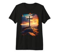 Resurrección Domingo Cruz de Jesucristo Fe Cristiana Camiseta Premium