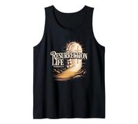 Resurrección Vida Romanos 6:4 Tumba Vacía Cruz Nueva Vida Fe Camiseta sin Mangas