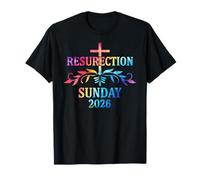 Resurrection Sunday 2026 Cross Colorful Easter Design Camiseta