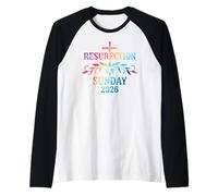 Resurrection Sunday 2026 Cross Colorful Easter Design Camiseta Manga Raglan
