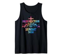 Resurrection Sunday 2026 Cross Colorful Easter Design Camiseta sin Mangas