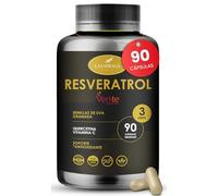 RESVERATROL POTENTE 5 EN 1 | Antioxidante Natural Puro y Antienvejecimiento | Granada + Uva + Quercetina + Vitamina C | Apoyo Cardiovascular y Sistema Inmune | 90 Cápsulas Vegano | 3 Meses | Lazarraga