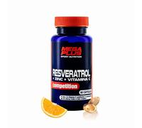 Resveratrol puro + Zinc + Vitamina C - Competition - Mega Plus - Fuente Natural Antenvejecimiento y Protector Cardiovascular - Sin Gluten - Sin Lactosa - 60 capsulas (169029)